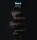 Premium #1B Natural Black Body Wave Tape-In Hair Extensions | 100% Human Hair