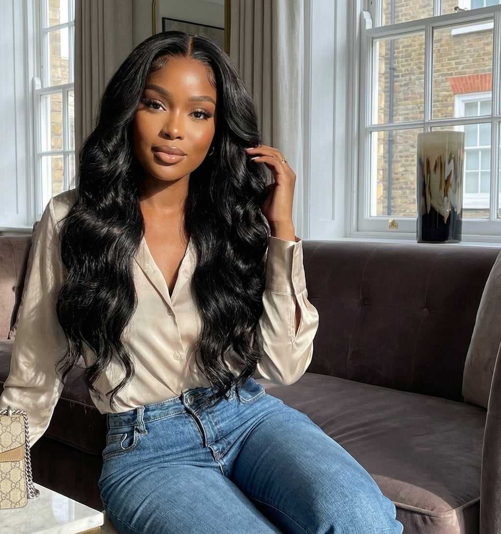 Wave Long Hair With Bangs 4x4 Closure