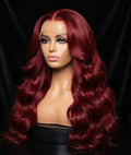 Burgundy Long Curly 13x4 Swiss Lace