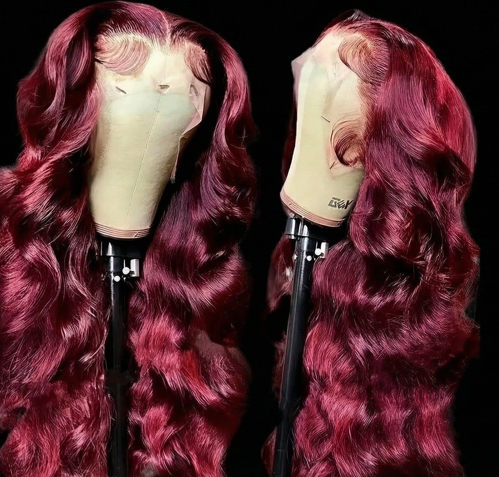 Burgundy Long Curly 13x4 Swiss Lace