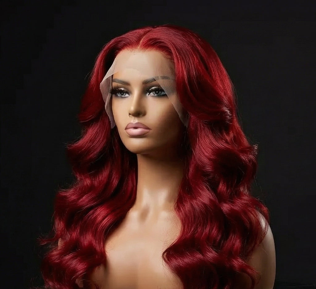 Burgundy Long Curly 13x4 Swiss Lace