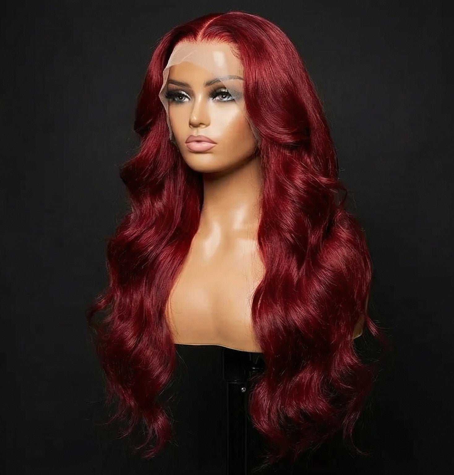 Burgundy Long Curly 13x4 Swiss Lace