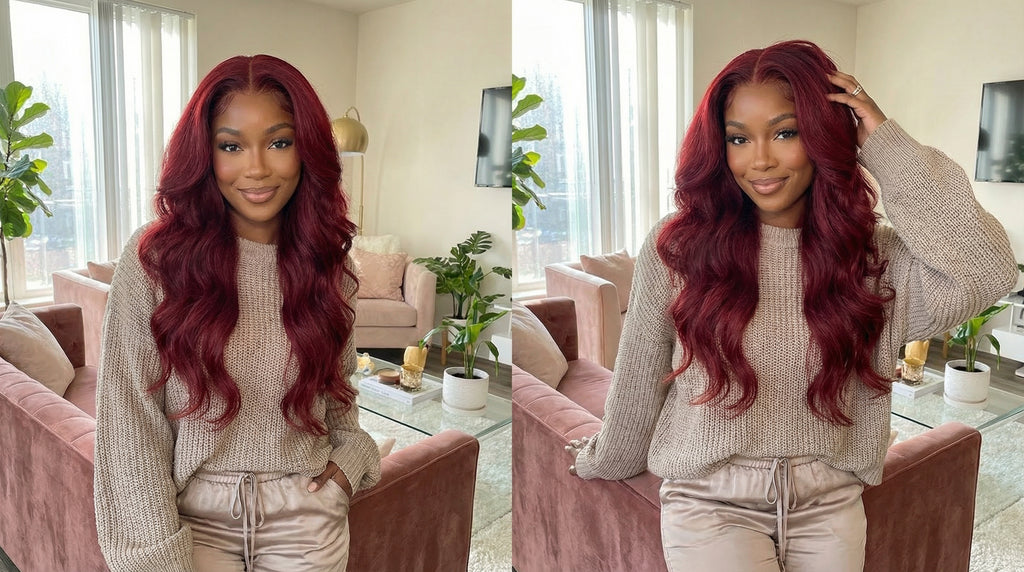 Burgundy Long Curly 13x4 Swiss Lace