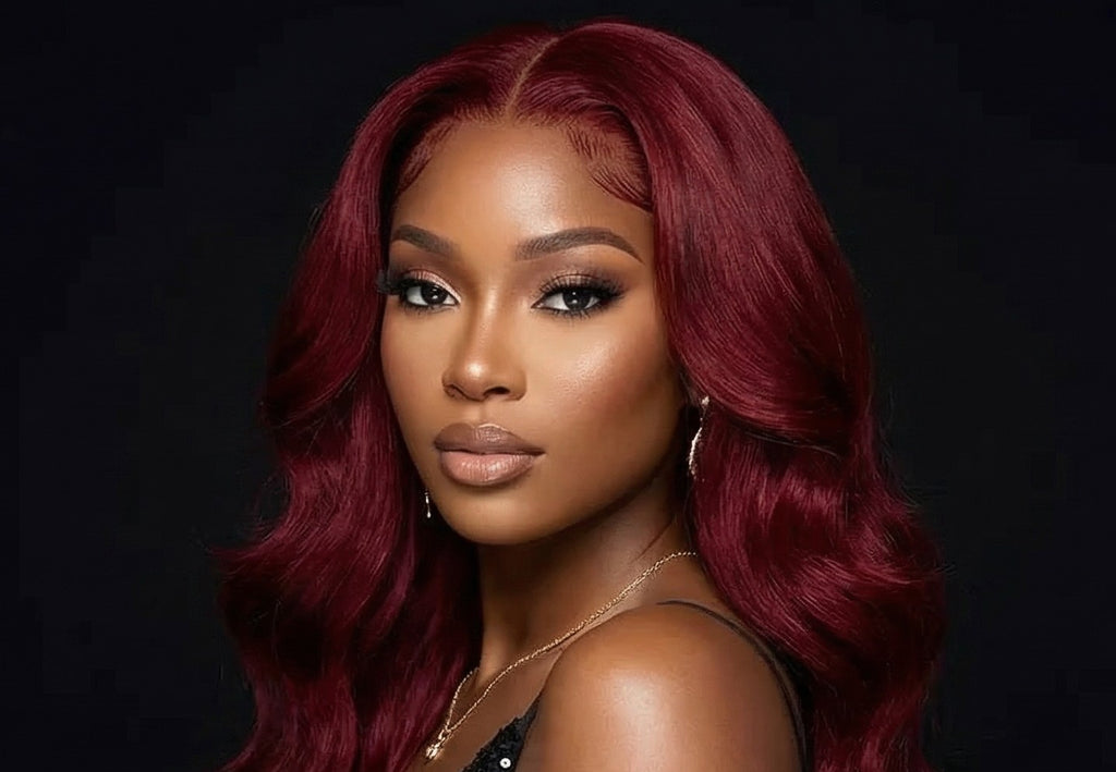 Burgundy Long Curly 13x4 Swiss Lace