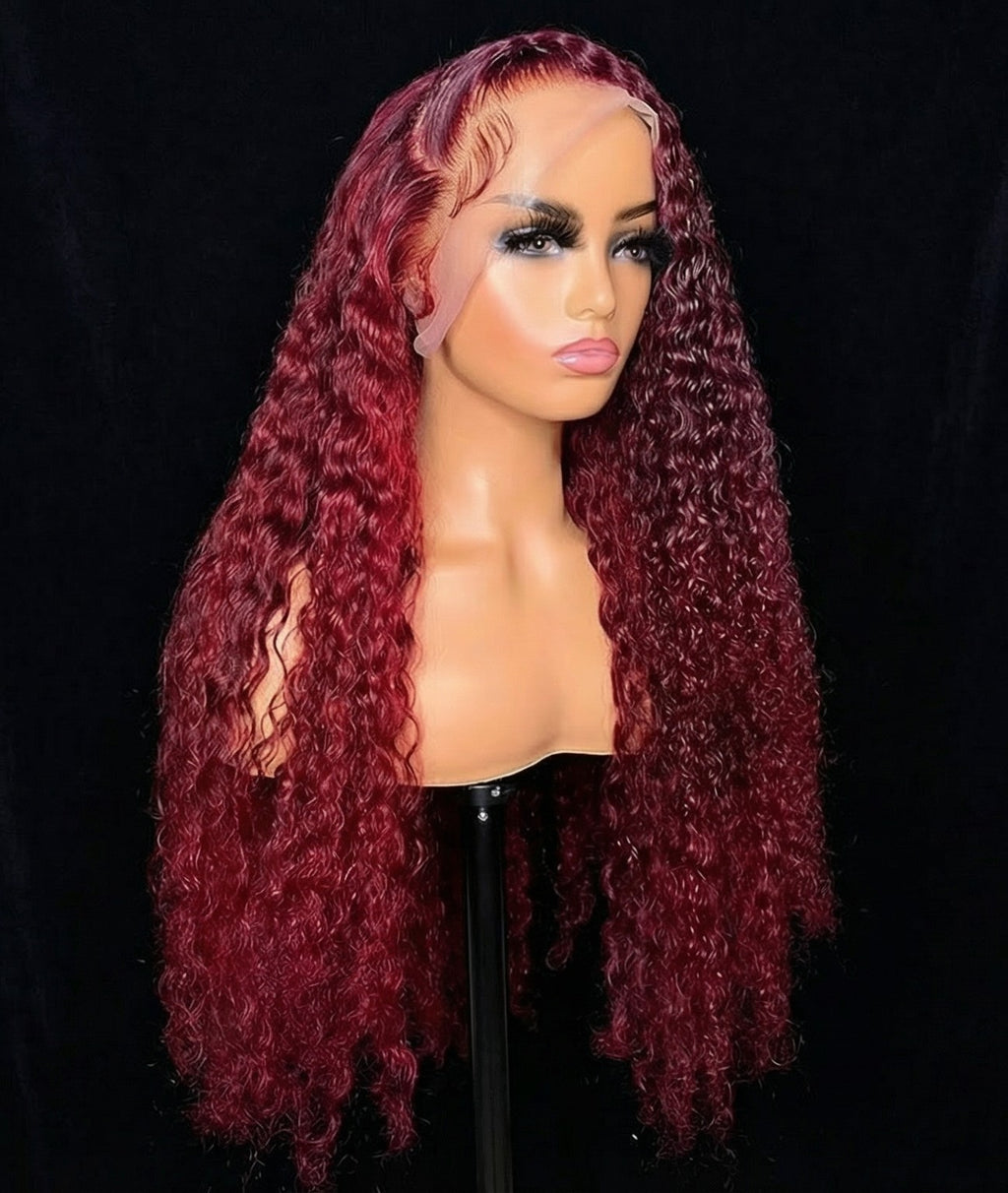 13x4 HD Lace Curly Burgundy Hair