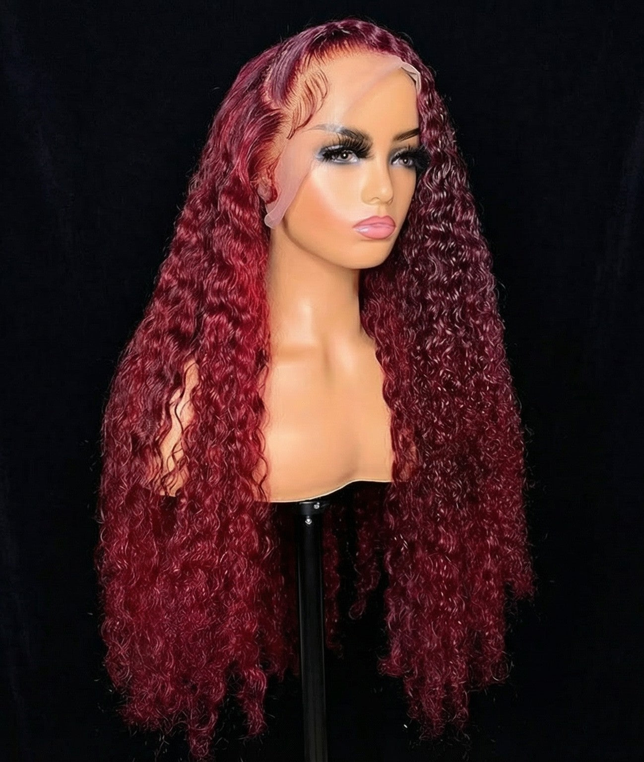 13x4 HD Lace Curly Burgundy Hair