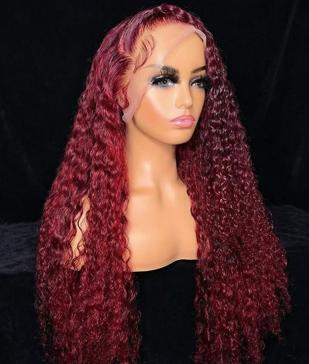13x4 HD Lace Curly Burgundy Hair