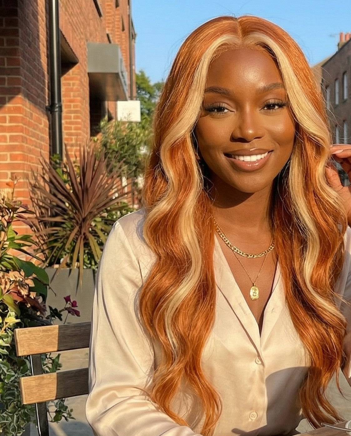 Long Loose Curly Hair with Highlights