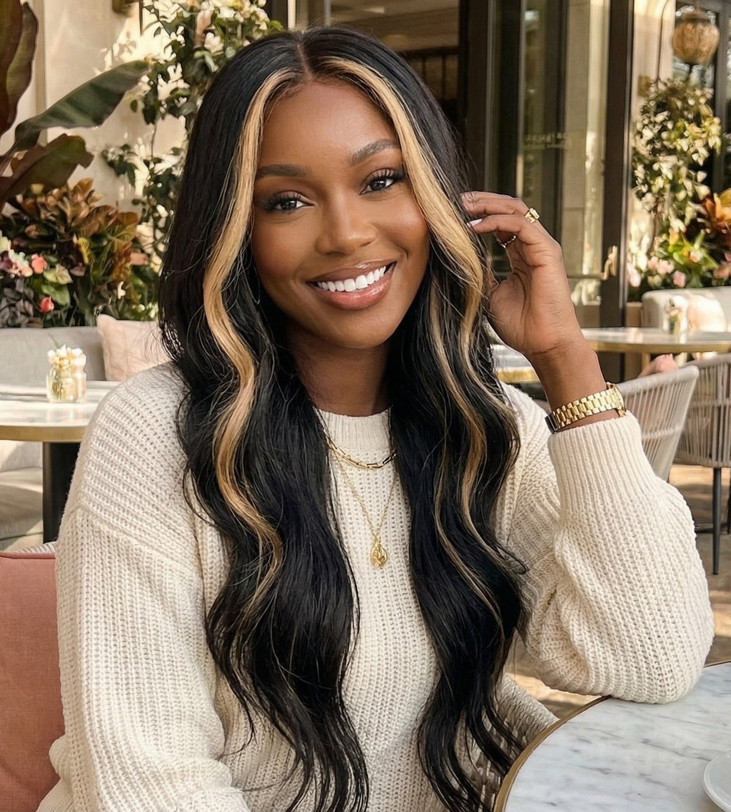 Long Loose Curly Hair with Highlights