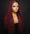 13x4 HD Lace Curly Burgundy Hair