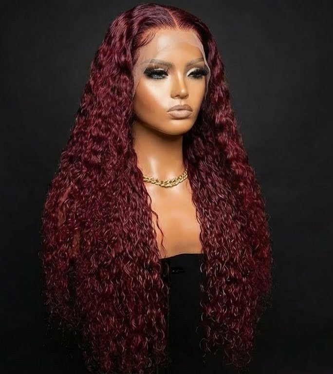 13x4 HD Lace Curly Burgundy Hair