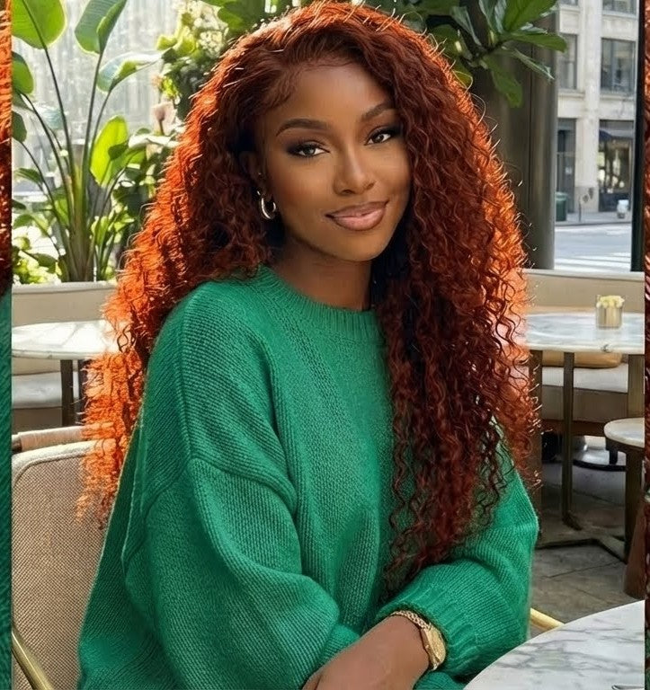 13x4 HD Lace Curly Burgundy Hair